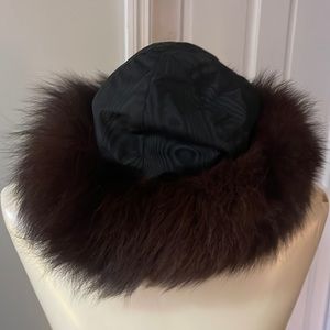 Fur trimmed hat from French River, Quebec
